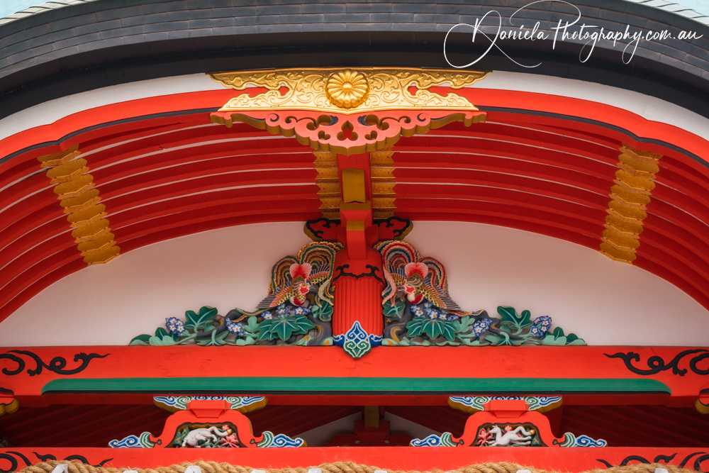 Architectural detail at Fushimi Inari Shrine in Kyoto, Japan